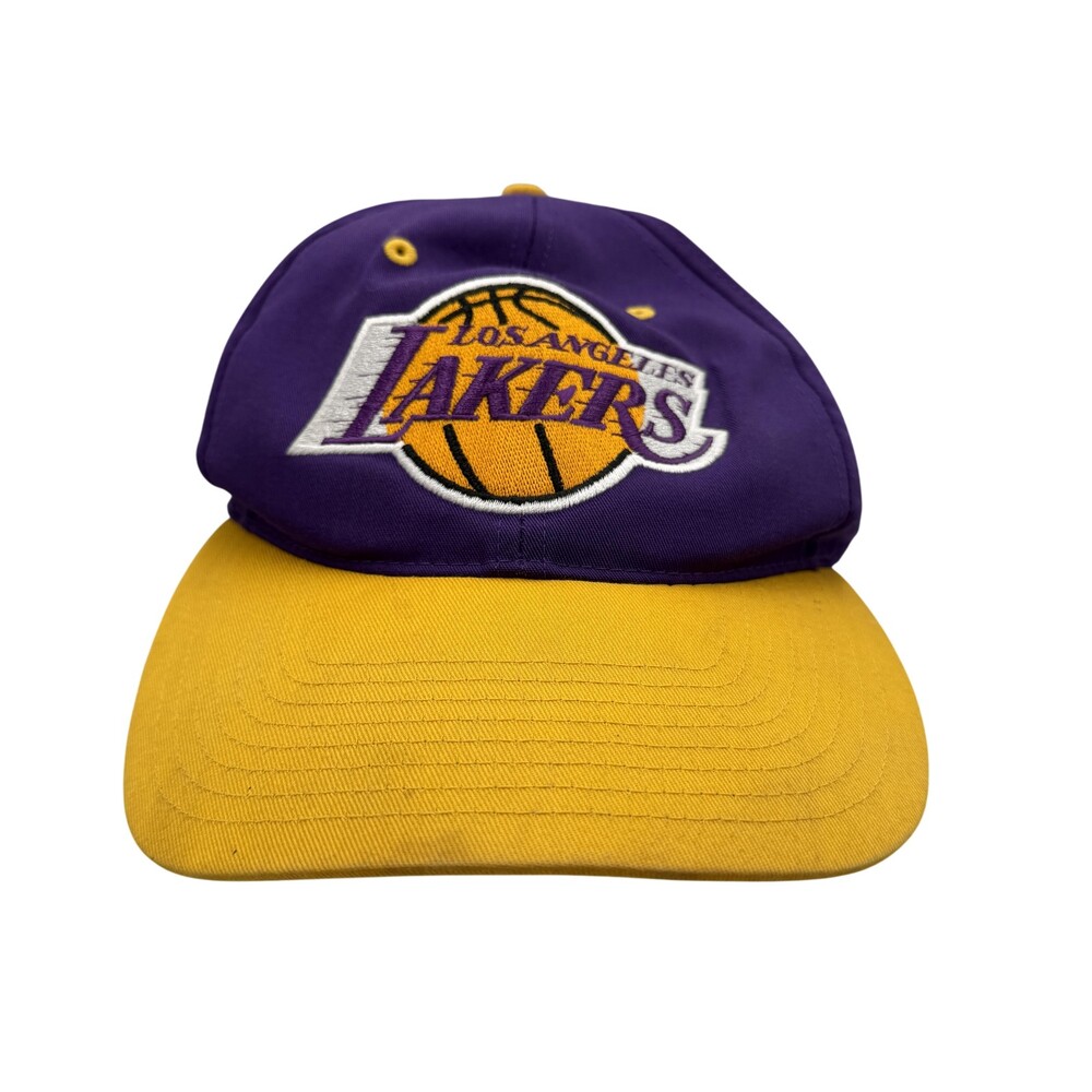 Vtg Los Angeles Lakers Hat Cap Snap Back One Size Purple NBA Twins Enterprise